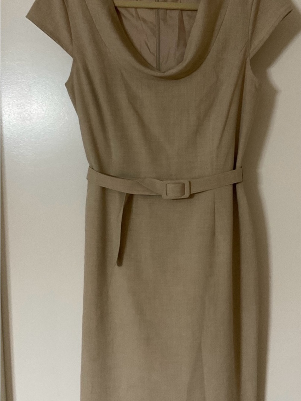 Calvin Klein Tan Belted Midi Dress